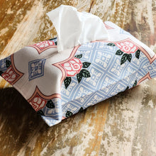 Load image into Gallery viewer, Navy Red Flower Fabric Tissue Covers