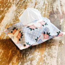 Load image into Gallery viewer, Navy Red Flower Fabric Tissue Covers