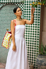 Load image into Gallery viewer, Prink Stripe Lemon Reversible Tote Bag