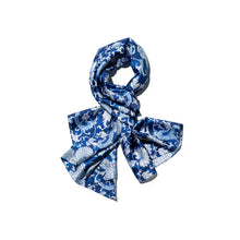Load image into Gallery viewer, Blue Dragon Silk Scarf