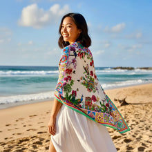 Load image into Gallery viewer, Heritage Bloom Silk Scarf