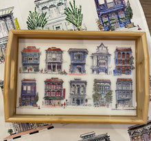 Load image into Gallery viewer, Handcrafted Tray - Blue Shophouses of Singapore