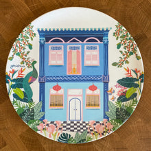 Load image into Gallery viewer, Set of 2 - Blue Shophouse Bamboo Quarter plate
