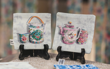 Load image into Gallery viewer, Set of 2 Reversible Fabric Coasters