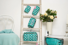 Load image into Gallery viewer, Aqua Star Stripe Cosmetic Bags and Pouch