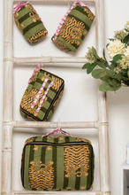 Load image into Gallery viewer, Tiger Stripe, Green Cosmetic Bags and Pouch