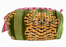Load image into Gallery viewer, Tiger Stripe, Green Cosmetic Bags and Pouch