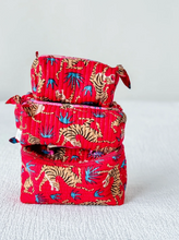Load image into Gallery viewer, Tiger Red Cosmetic Bags and Pouch