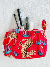 Load image into Gallery viewer, Tiger Red Cosmetic Bags and Pouch