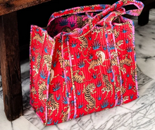 Load image into Gallery viewer, Red Tiger Reversible Tote Bag
