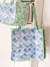 Load image into Gallery viewer, Blue Shell Reversible Tote Bag