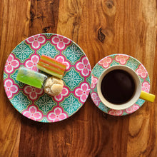 Load image into Gallery viewer, Peranakan Tile Quarter Bamboo Plates (8 inch)
