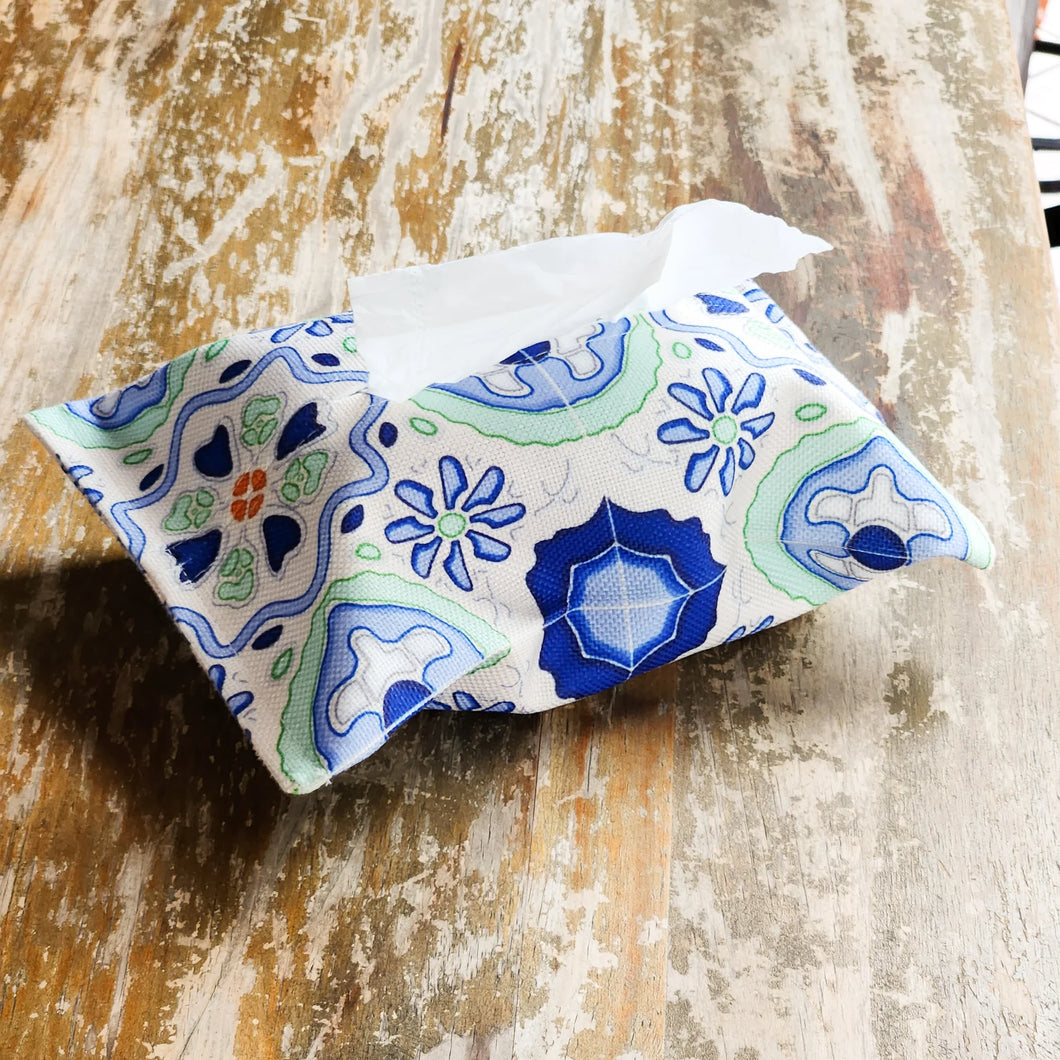 Peranakan Blue Tile Fabric Tissue Covers