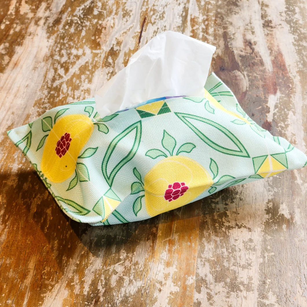 Peranakan Blue Coin Tile Fabric Tissue Covers