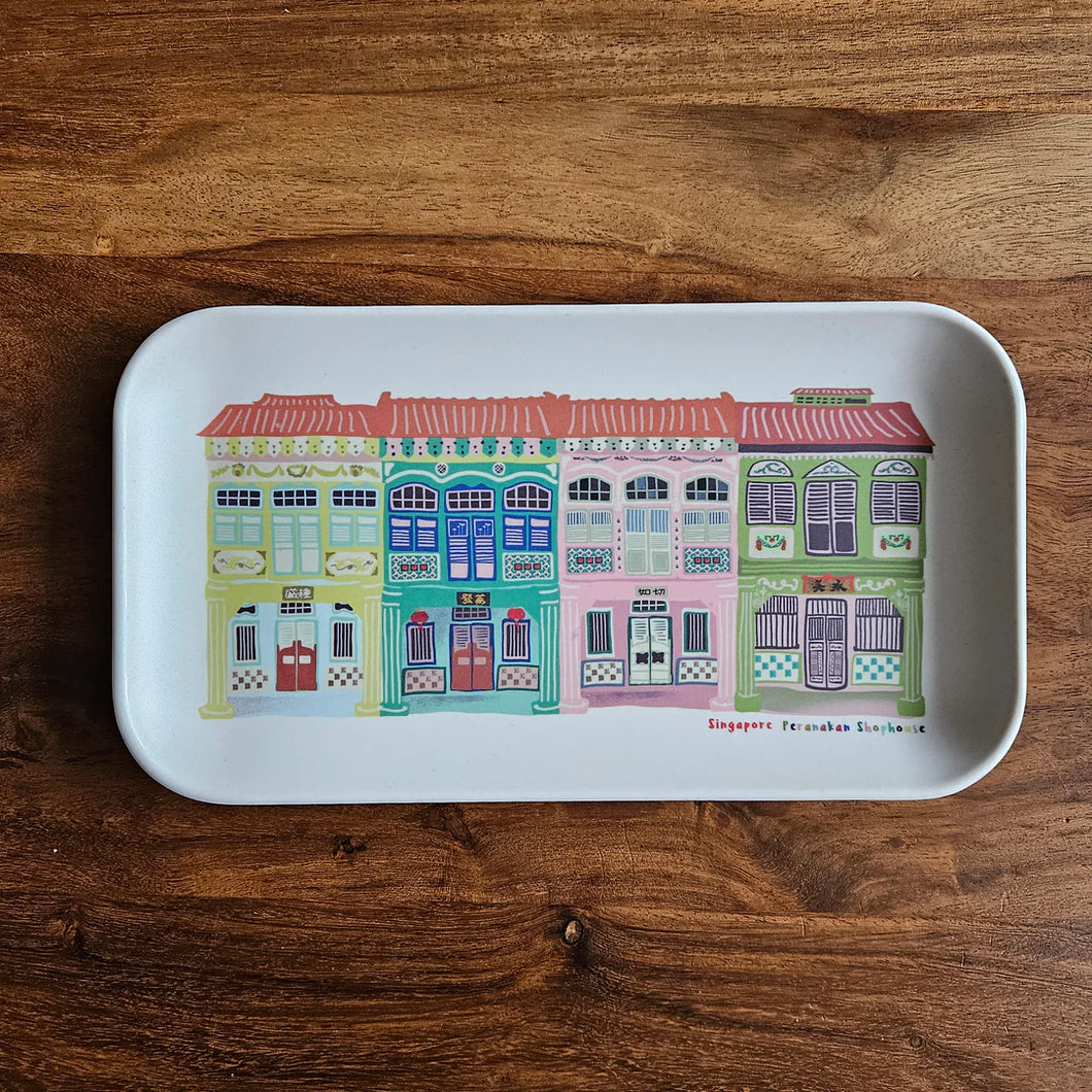 Colorful Shophouse Bamboo Tray