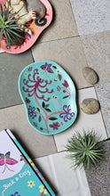 Load image into Gallery viewer, Batik &amp; Kitty Ceramic Plate - Blue Flora Motif
