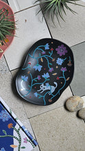 Load image into Gallery viewer, Batik &amp; Kitty Ceramic Plate - Blue Flora Motif
