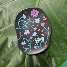 Load image into Gallery viewer, Batik &amp; Kitty Ceramic Plate - Blue Flora Motif
