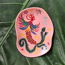 Load image into Gallery viewer, Batik &amp; Kitty Ceramic Plate - Blue Flora Motif
