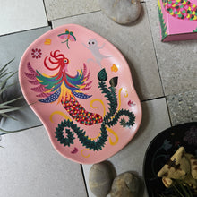 Load image into Gallery viewer, Batik &amp; Kitty Ceramic Plate - Blue Flora Motif
