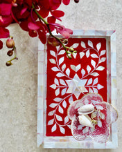 Load image into Gallery viewer, Botanical Red - Mini Mother of Pearl Tray
