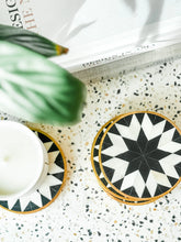 Load image into Gallery viewer, Clementi Black Individual Bone Inlay Coasters
