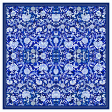 Load image into Gallery viewer, Blue Dragon Silk Scarf
