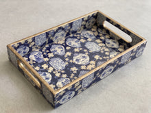 Load image into Gallery viewer, Blue Chinoiserie Rectangle Tray
