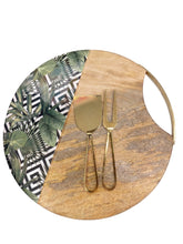 Load image into Gallery viewer, Tropical Round Cheeseboard with cutlery
