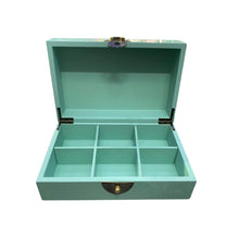 Load image into Gallery viewer, Turquoise Lacquer Jewellery Box - Perankan Treasures
