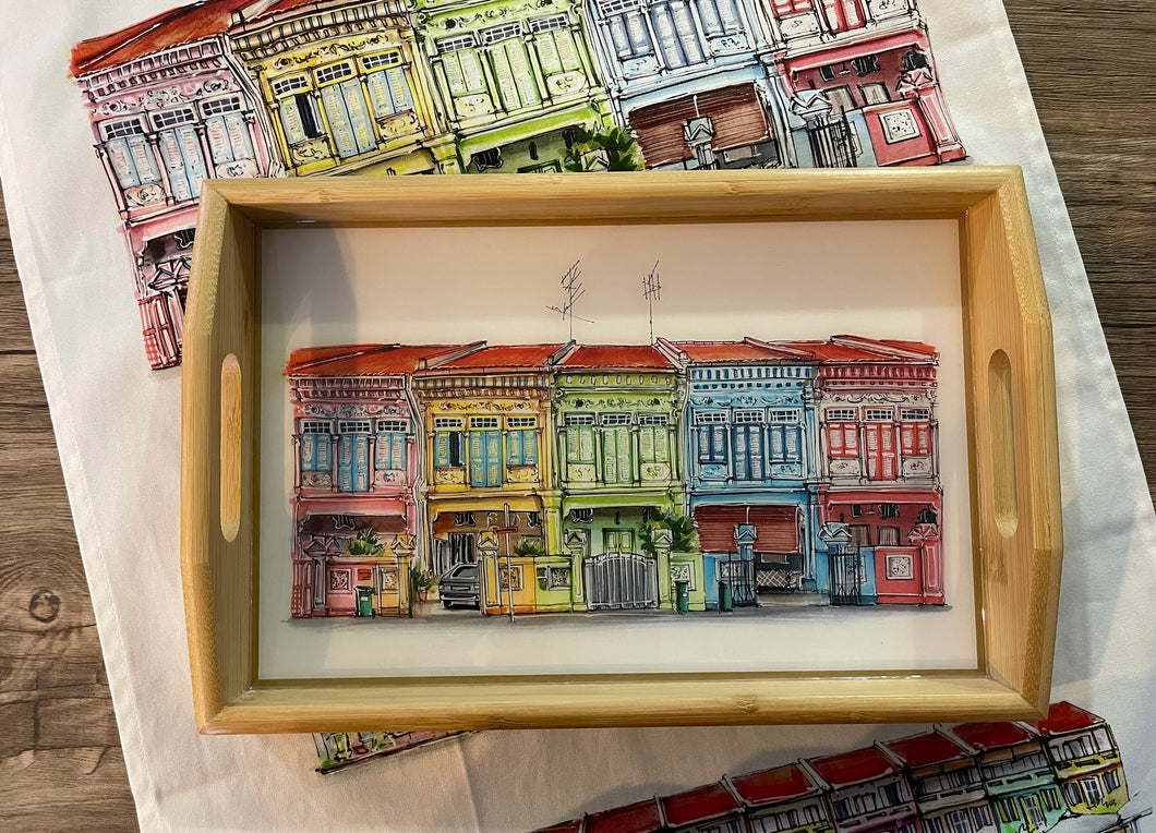 Handcrafted Tray Small Size - Koong Seng Road Shophouses
