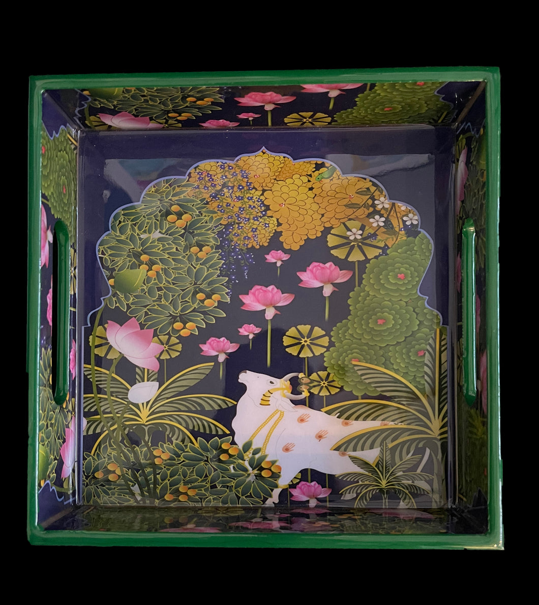 Pink Lotus with Cow Tray