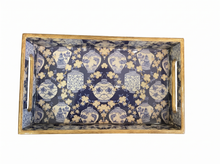 Load image into Gallery viewer, Blue Chinoiserie Rectangle Tray
