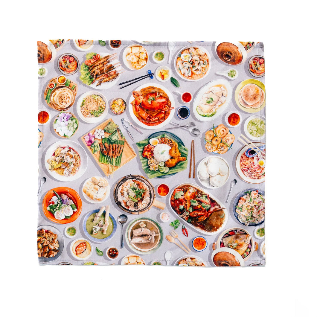 Set of 2 Singapore Hawker Food Napkins