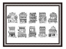 Load image into Gallery viewer, Cork-Based Black and White Shophouse Placemats
