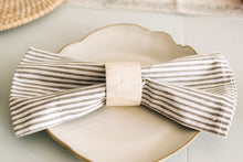 Load image into Gallery viewer, Set of 4 - Grey Block Print Stripe Napkins
