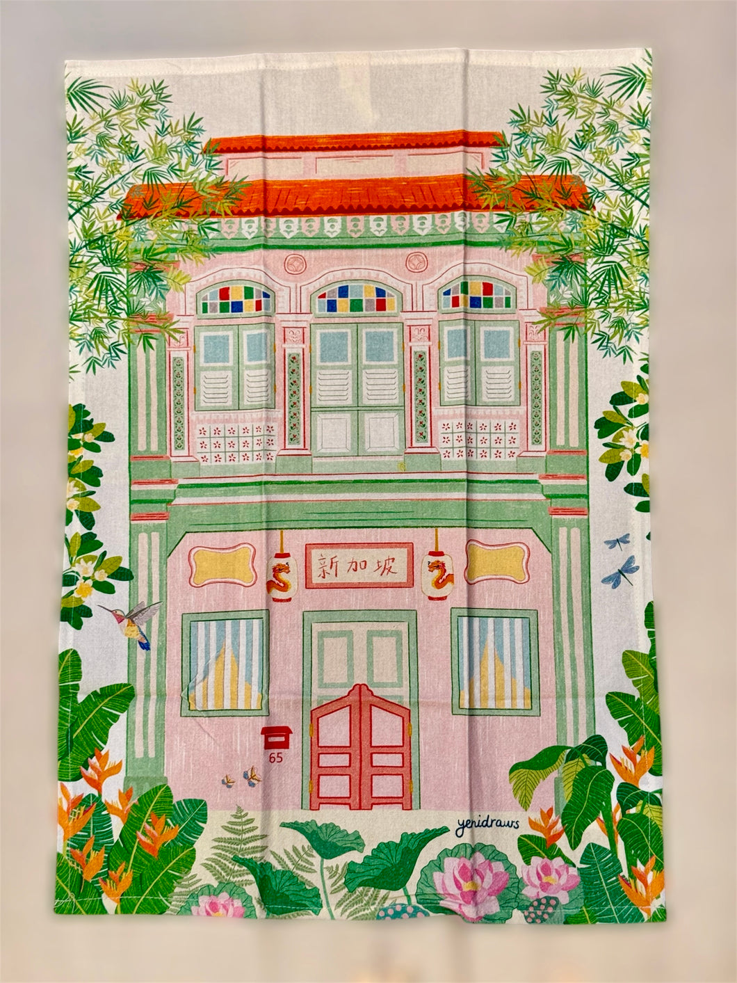 Tea Towel - Pink Shophouse