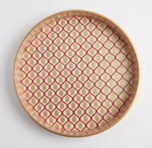 Load image into Gallery viewer, Red &amp; Gold Trellis Round Trays
