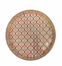 Load image into Gallery viewer, Red &amp; Gold Trellis Round Trays
