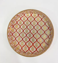 Load image into Gallery viewer, Red &amp; Gold Trellis Round Trays
