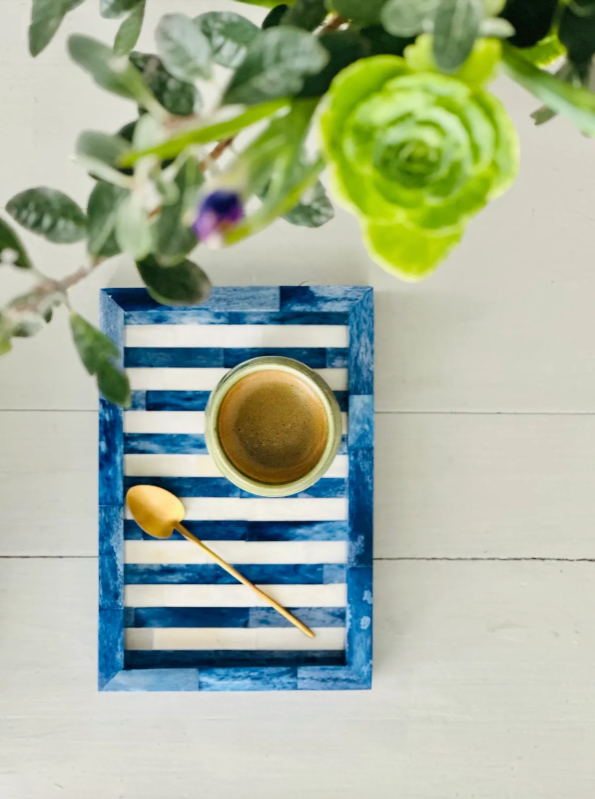 Jewel Blue Bone Inlay Mini Tray