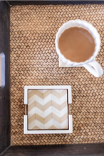 Load image into Gallery viewer, Set of 4 Bone Inlay coasters With Casing, Kusu Beige

