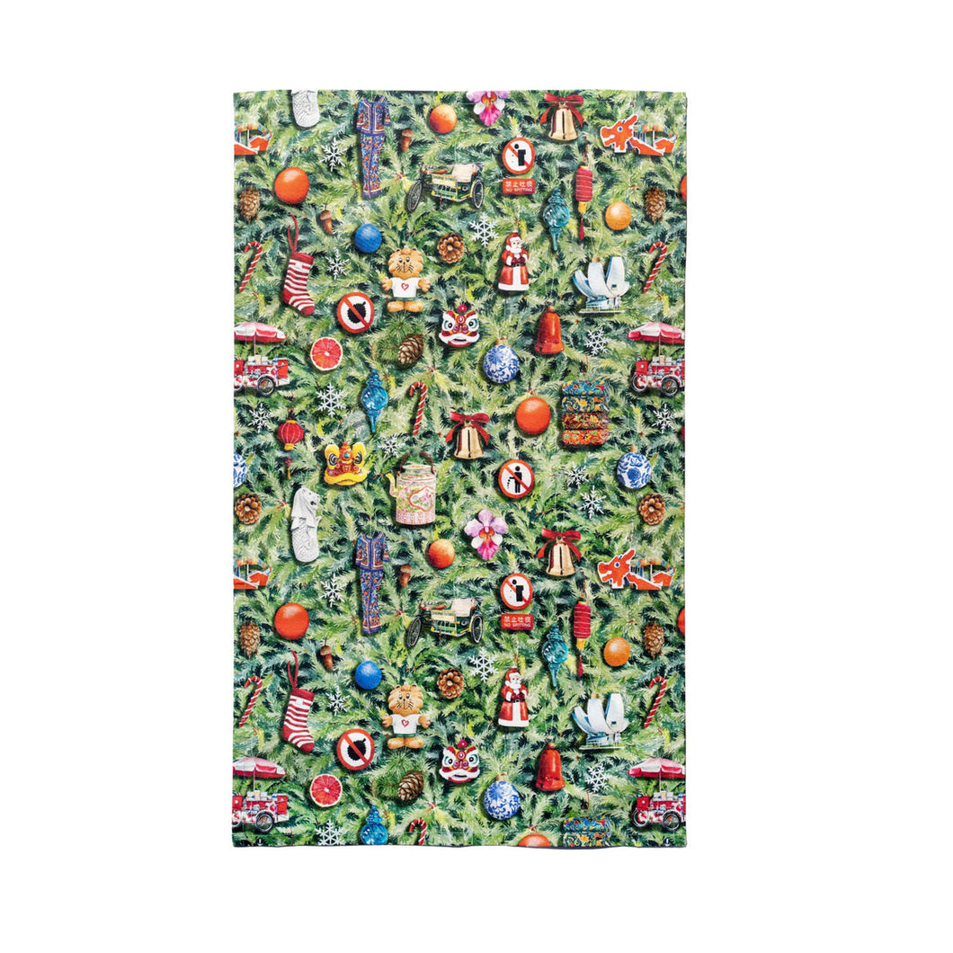 Singapore Christmas Tea Towel