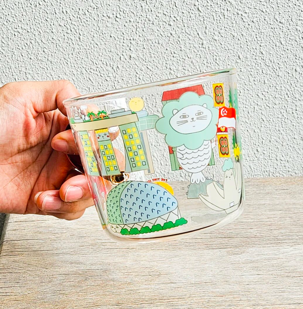 Singapore Icons Glass Mug