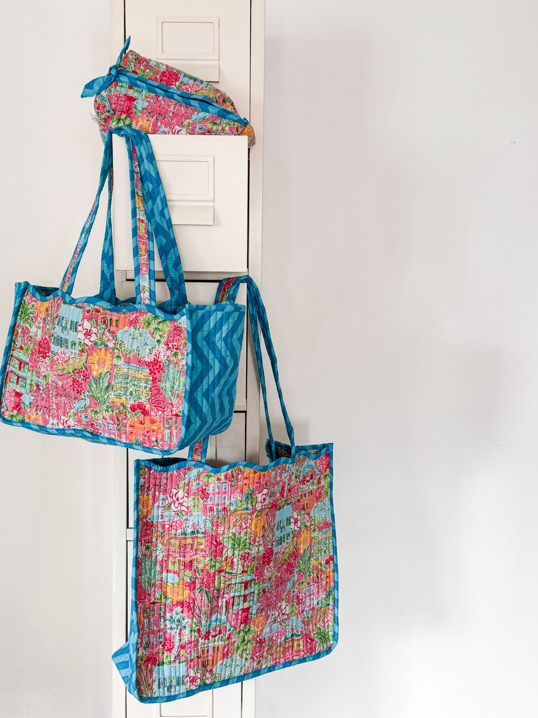 Tropical Pink Reversible Tote Bag