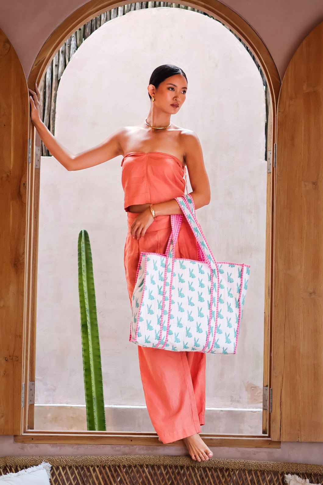 Blue Rabbit Tote Bag