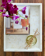 Load image into Gallery viewer, Mandai White Large Rectangle Bone Inlay Tray

