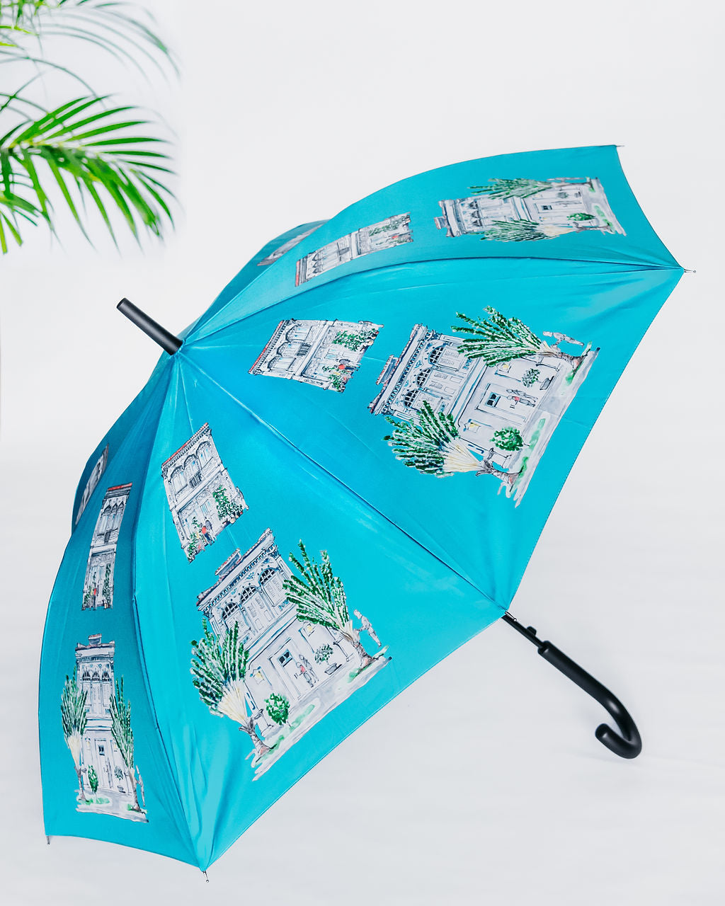 Turquoise blue shophouse umbrella