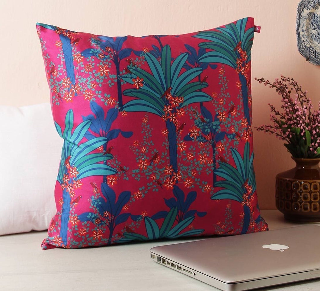 Royal Palms Blended Taf Silk Cushion Cover