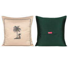 Load image into Gallery viewer, Chevron Palms Satin Blend Cushion Cover Set of 5
